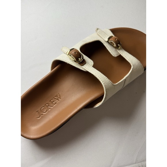 J.Crew New Colbie buckle sandals in canvas and leather size 10 - Picture 4 of 12